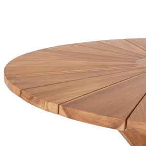 Round teak dining table in natural matte finish D130x75hcm HM9868