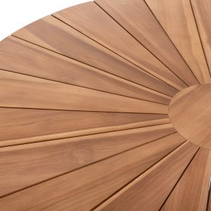 Round teak dining table in natural matte finish D130x75hcm HM9868
