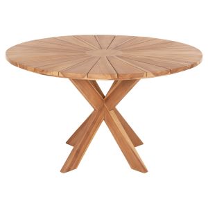 Round teak dining table in natural matte finish D130x75hcm HM9868