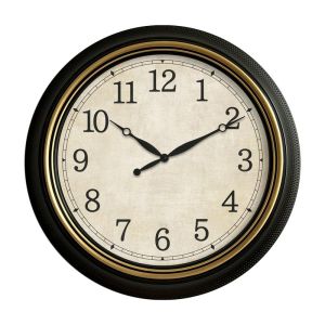 Round wall clock FL2215 brown-gold-beige color 64X6CM