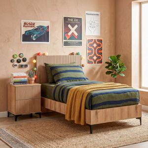 Alicante bed natural color cinnamon oak 100X210X110CM (90X200)