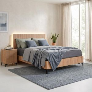 Alicante bed natural color cinnamon oak 150X210X110CM (140X200)