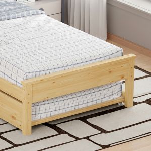 Легло Benia с разтегателно легло от борова дървесина в естествен цвят 90x190см
