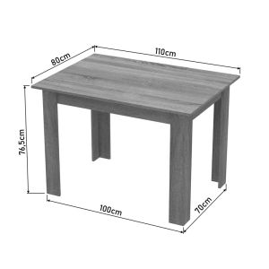 Manka table in white color 110x80x77cm