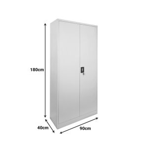 Metal cabinet Ugren in light gray color 90x40x180cm