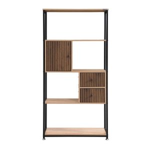 Метална библиотека-рафт Rythmos Sonoma-цвят орех 78X30X158СМ