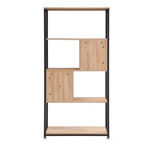 Метална библиотека-рафт Rythmos Sonoma-цвят орех 78X30X158СМ