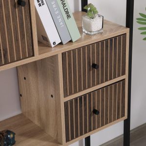Метална библиотека-рафт Rythmos Sonoma-цвят орех 78X30X158СМ