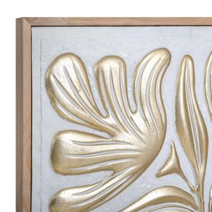 Metal plate with leaves FL1946 white-gold color 67X4X86CM