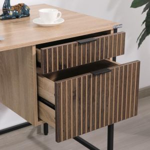 Метално бюро Rythmos Sonoma - цвят орех 120X60X76СМ