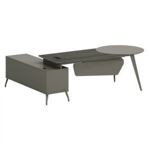 Office desk Lux Series 237x160x75 cm Right corner in mocha and clear color HM2117R
