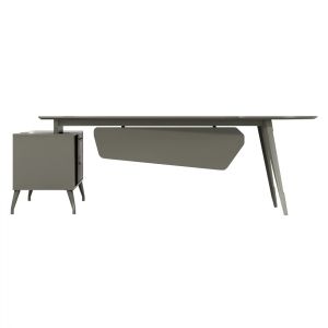 Office desk Lux Series 237x160x75 cm Right corner in mocha and clear color HM2117R