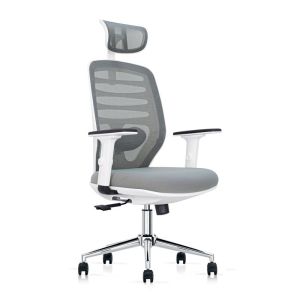 Офис стол FL8036 сив плат64X64X120-128СМ