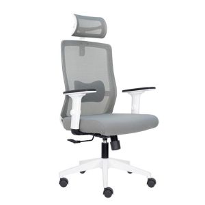 Офис стол FL8067 сив плат 64X64X120-128СМ