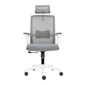 Офис стол FL8067 сив плат 64X64X120-128СМ