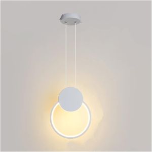 Полилей Ganden led метал в бял цвят D26.5x20см