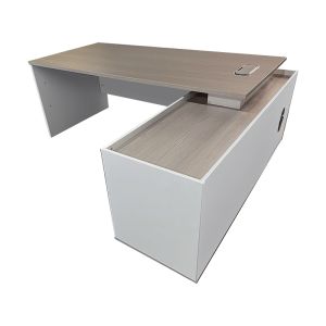 Професионално работно ъглово бюро Armadi Sonoma-бяло 200x90x75см