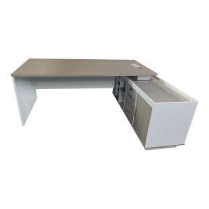 Професионално работно ъглово бюро Armadi Sonoma-бяло 200x90x75см