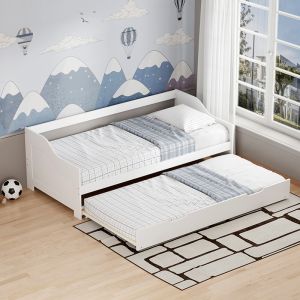 Sofa bed Benato, pine, white, 90x190 cm