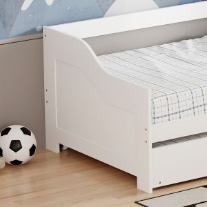 Sofa bed Benato, pine, white, 90x190 cm