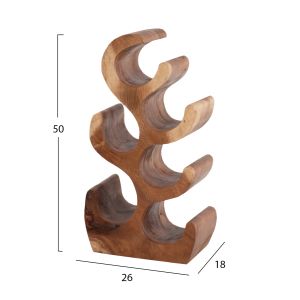 Solid wood bottle rack for 6 bottles 18x20x50cm HM9485