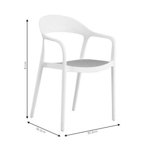 Ember chair with UV protection Pp beige-black 52.5x56.5x81cm