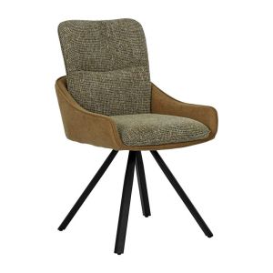 Стол Santi Duo с метални крака и зелено-жълт цвят на плат 65X55X90СМ