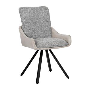 Стол Santi Duo с метални крака и сиво-бежов цвят на плат 65X55X90СМ