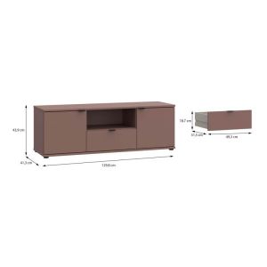 Тв шкаф Firenze цвят теракота 130X42X44СМ