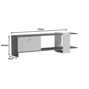 ТВ шкаф Standi в цвят сонома-сив цимент 120x25x36.8см
