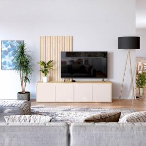 Тв шкаф Stonex Artisan Oak с пясъчен цвят 189X42X170СМ
