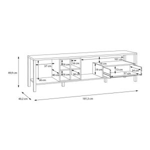 Тв шкаф Terrano Riviera цвят дъб 182X40X50СМ