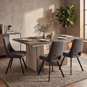Dining table Aura tobacco with cashmere color 160(+40)X90X75