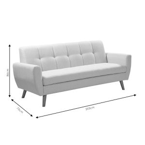 Three-seater sofa Decency textile beige color 203x75x86 cm
