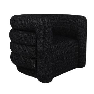 Armchair Fiora black fabric 70X91X81CM