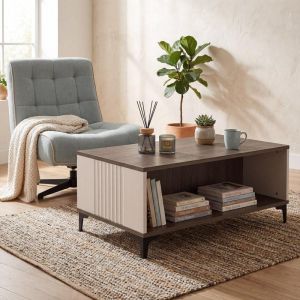 Coffee table Aura tobacco color with cashmere 120X60X45CM