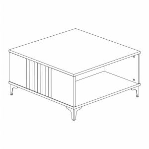 Coffee table Aura tobacco color with cashmere 80X80X41CM
