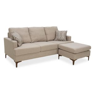 Corner sofa with beige fabric 185x140x70cm