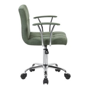 Офис стол Buleco маслинено зелен плат 56x46x74-86см