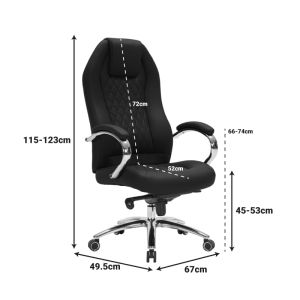 Офис стол Ionia черен PU 67x49.5x123см