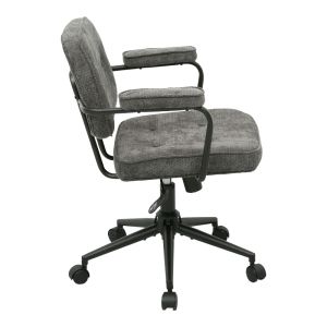 Офис стол Leberta, антрацит, плат, 64x63.5x86-96 см
