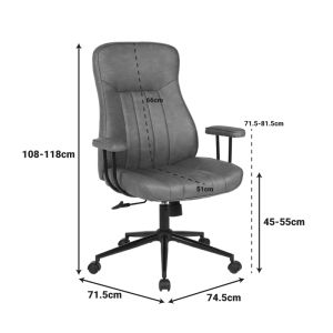 Офис стол Philareti кафяв PU 74x71.5x108-118см