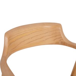Трапезен стол TARGA HM18336.11, масив каучуково дърво в цвят натурален бук, седалка от еко кожа в цвят екрю 58x54x78H см