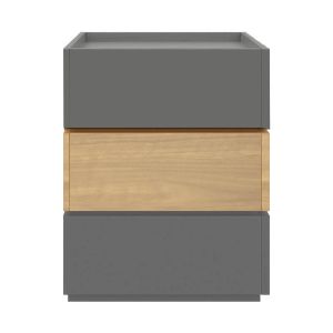Нощно шкафче Sonlen от меламин и мдф в светъл нюанс орех-въглен 60x40x66cm