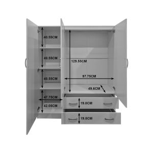 Гардероб с три врати и място за съхранение над врата Alvia sonoma 150x51x240см