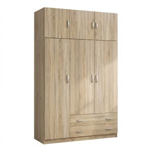 Гардероб с три врати и място за съхранение над врата Alvia sonoma 150x51x240см