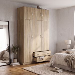 Гардероб с три врати и място за съхранение над врата Alvia sonoma 150x51x240см