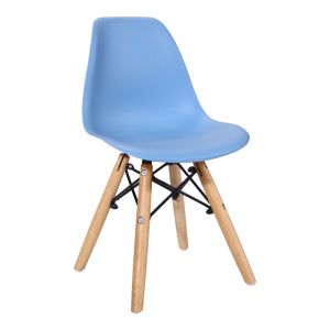 Детски стол Julita PP син pp и естествена букова дървесина 35x31x57.5см