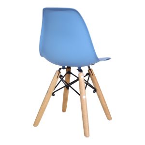 Детски стол Julita PP син pp и естествена букова дървесина 35x31x57.5см