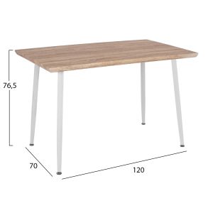 Комплект маса и столове 5 части Paloma HM11389 Бял-sonama Mdf плот